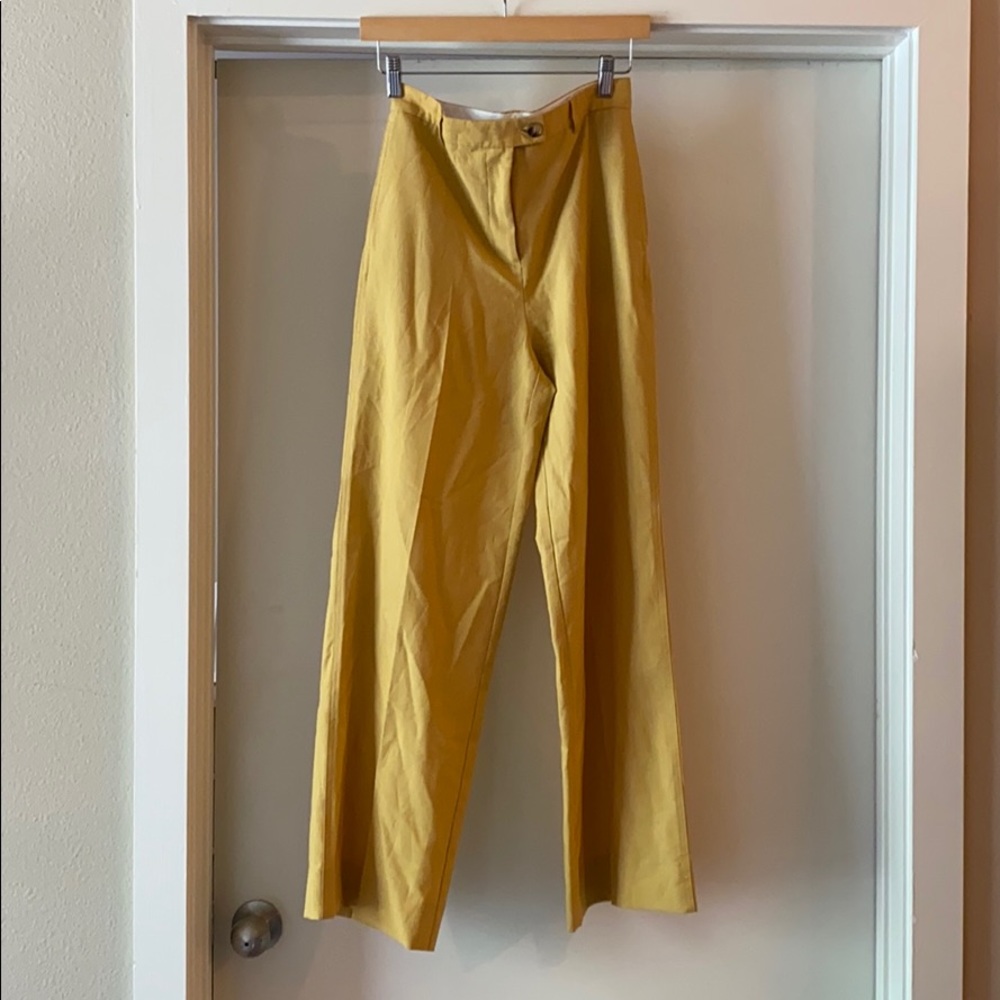 Zara yellow trousers wide leg size 34 small